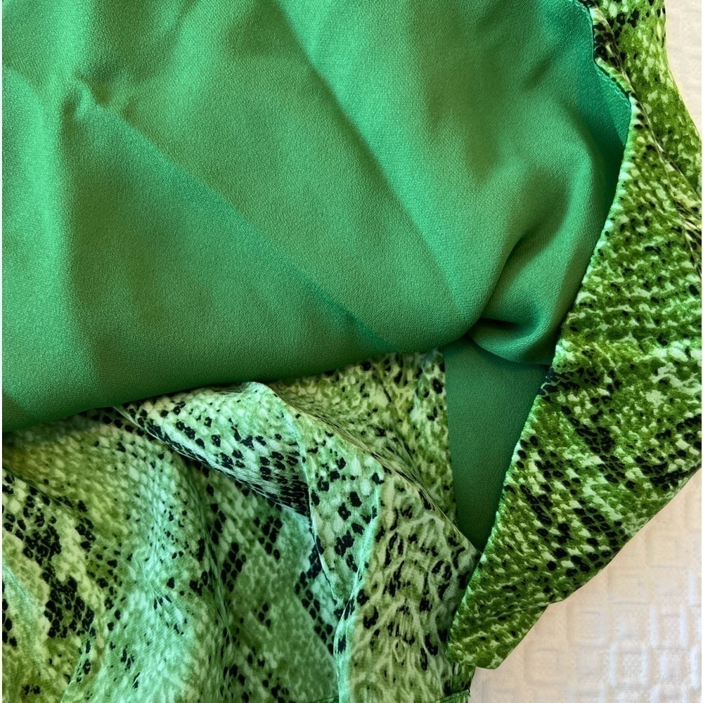 L'agence Green Python Spaghetti Strap Silk Tank T… - image 15
